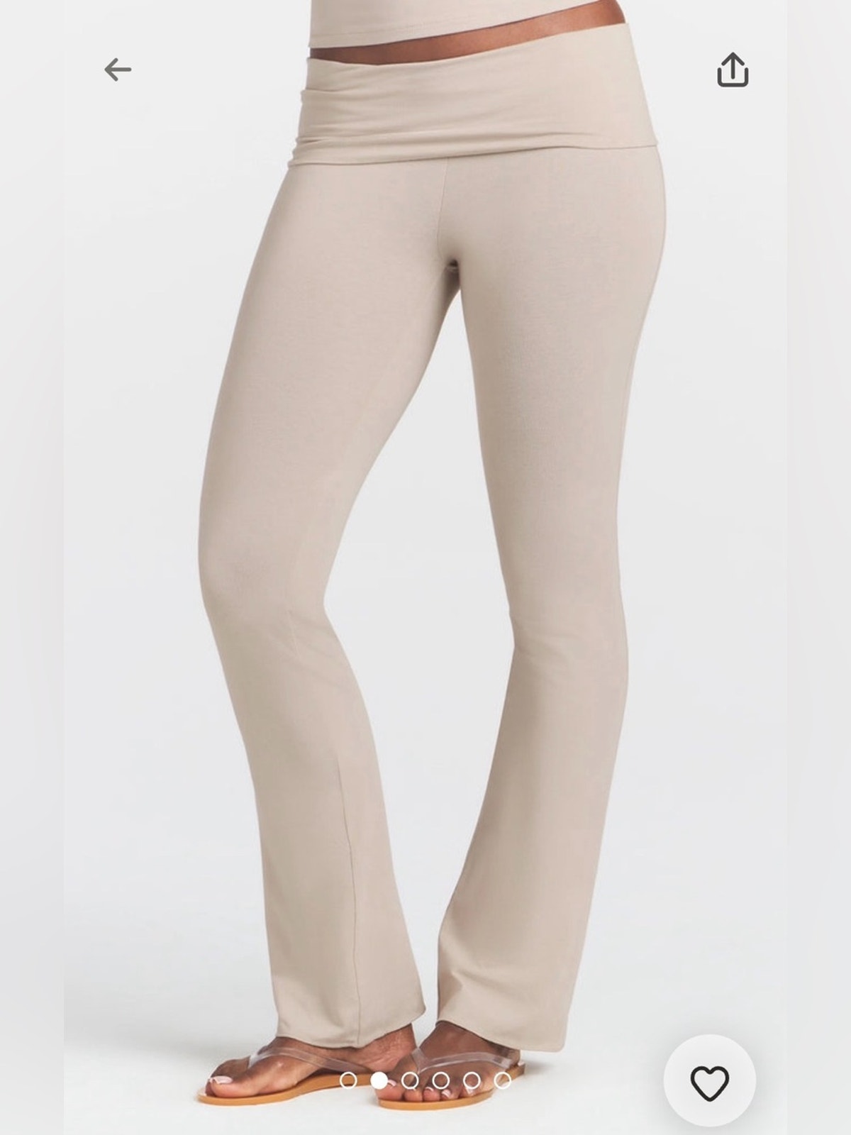 Skims Cotton Jersey Bone Foldover Flare Pants Women’s 4x Nwot